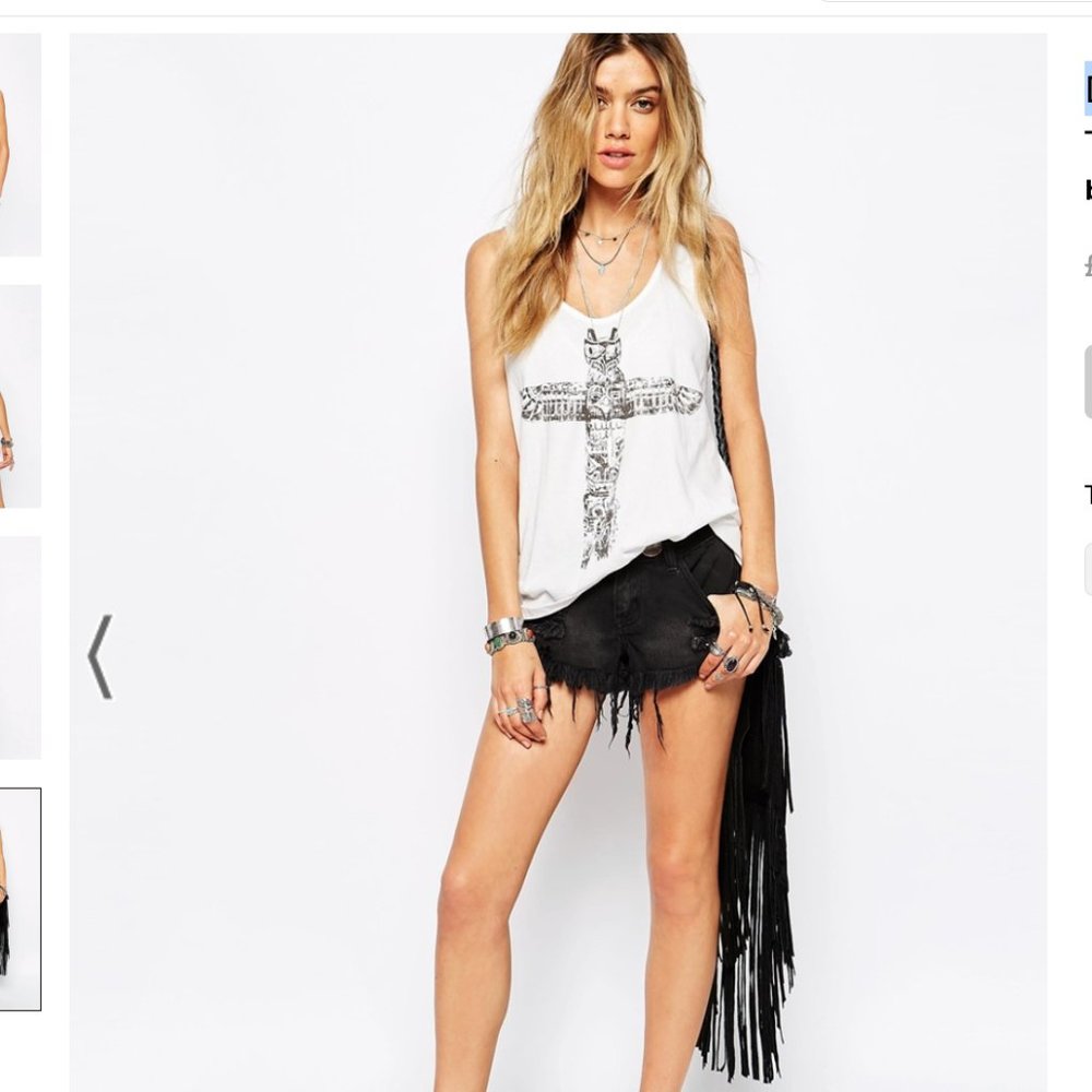 Vintage Y2K Denim & Supply Ralph Lauren White Graphic Tank Top